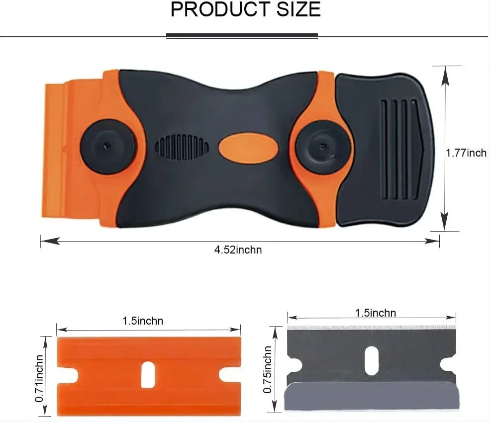 Multi-Purpose Razor Blade Scraper for Glass, Vinyl & Adhesive Removal