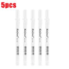 A set of five white ink gel pens with fine 0.8mm tips for drawing and highlighting.
