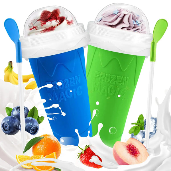 Gobelet Portable pour Slushy DIY avec Couvercle et Paille
