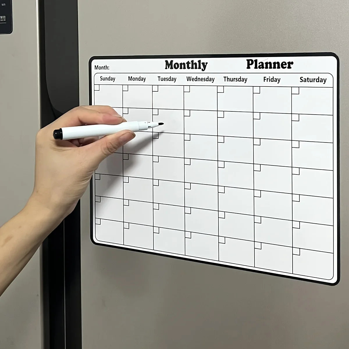 Magnetic Dry Erase Calendar for Refrigerator with Markers