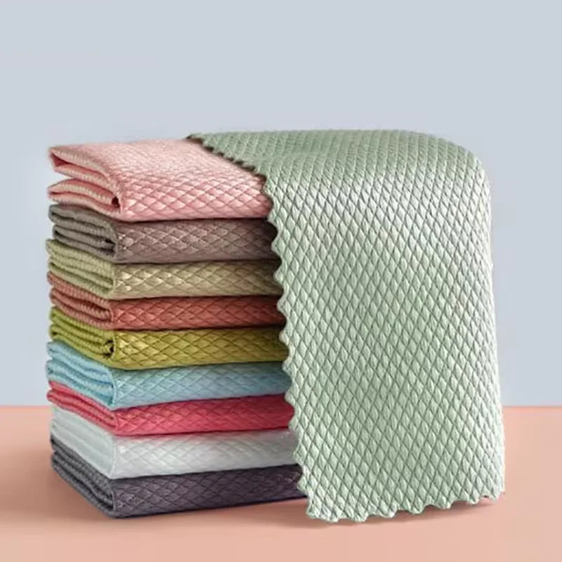 Microfiber Fish Scale Cleaning Cloths (5-Pack)