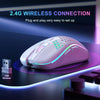 Ergonomic 6-Button Wireless Gaming Mouse with RGB Lighting