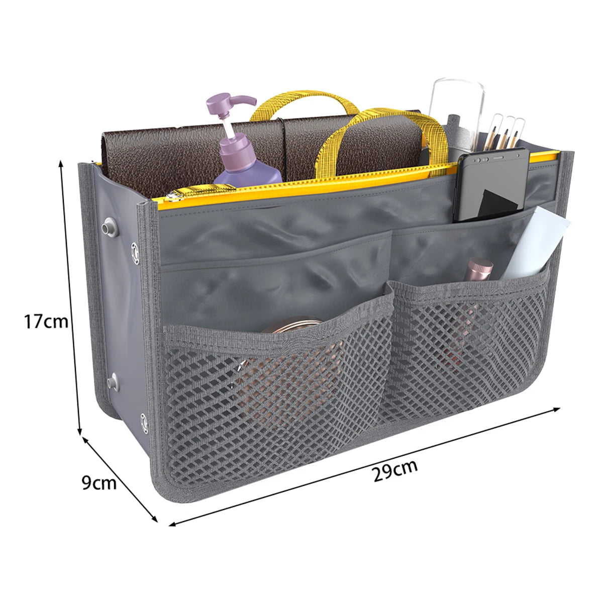 Nylon Handbag Organizer with Multiple Pockets