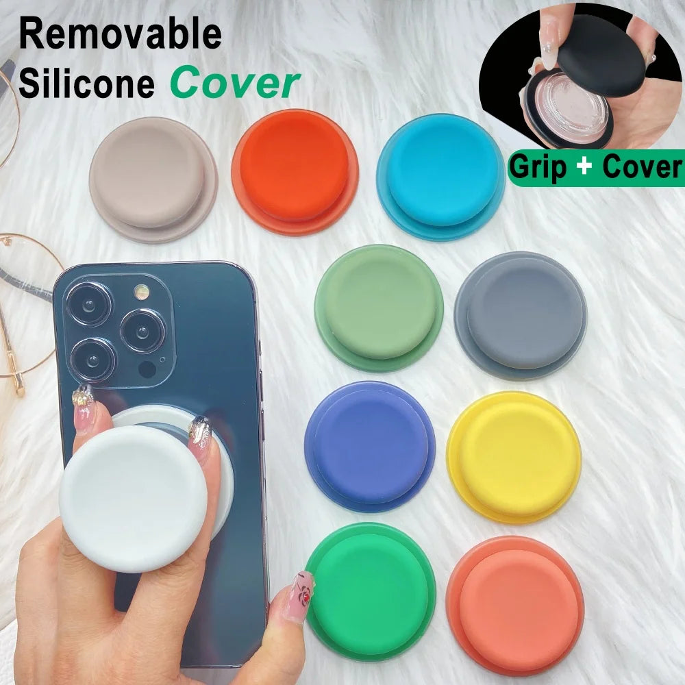 Magnetic Phone Grip and Stand with Silicone Cover