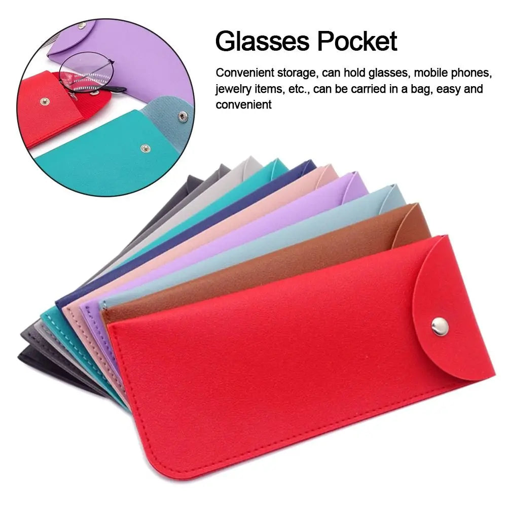 PU Leather Glasses Case with Magnetic Snap Closure