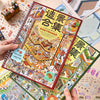 A close-up of a colorful sticker set featuring detailed 3D house scenes for scrapbooking and DIY crafts.