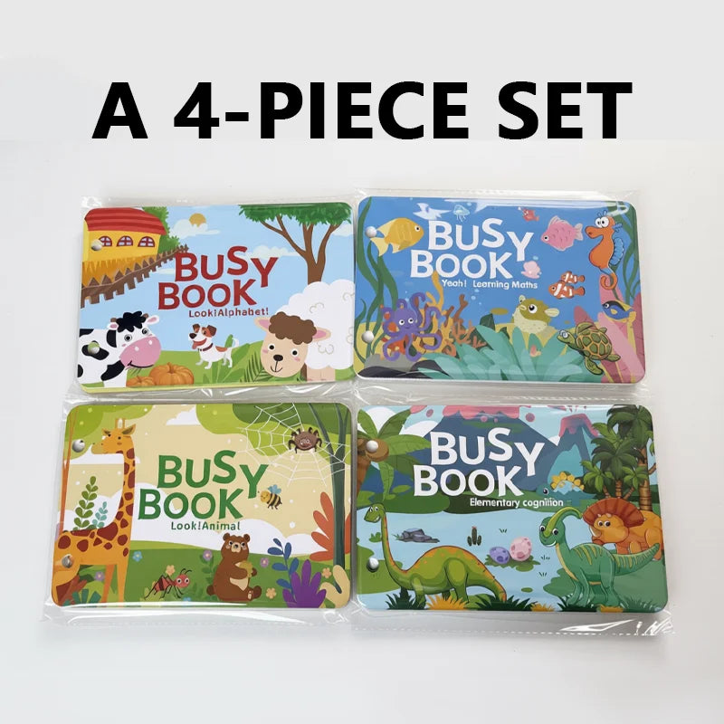 Montessori Busy Book for Toddlers – Reusable Sticker & Velcro Learning Activities