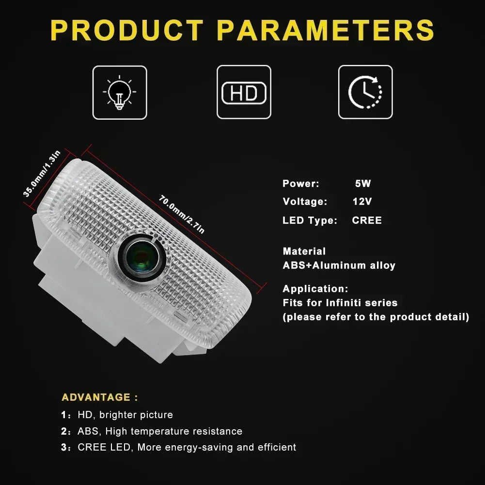 Infiniti LED Door Projector Lights with Logo