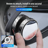 A hand rotates a suction cup mirror attachment for a car, demonstrating a one-click rotation operation.