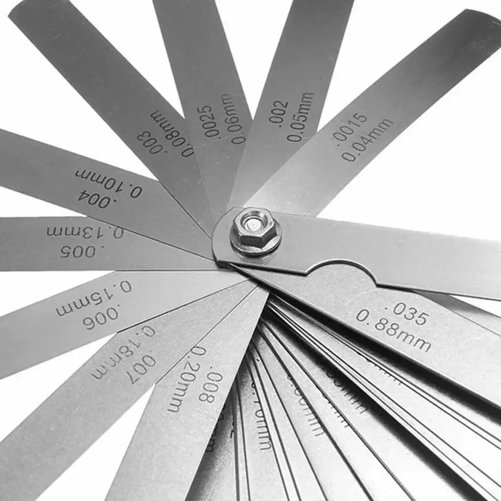 32-Blade Stainless Steel Feeler Gauge Set with Metric and Imperial Measurements
