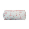 Pink Bow Plaid Quilted Cosmetic Bag with Multiple Compartments
