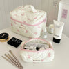 Bow Print Makeup Bag with Large Capacity