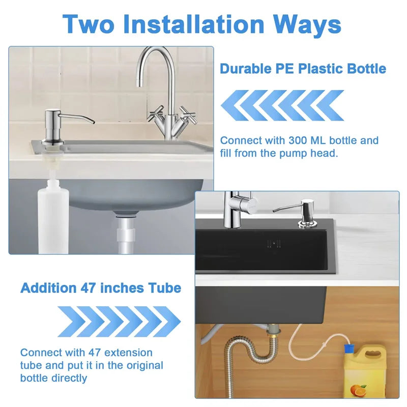 Stainless Steel Kitchen Soap Dispenser with Pump