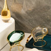 Leaf-Shape Self-Draining Soap Dish with Metal Bracket