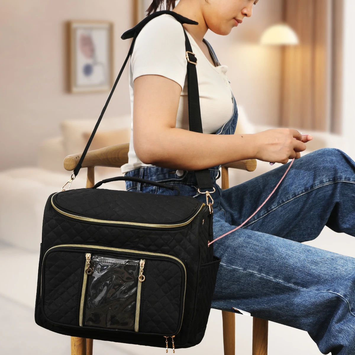 Portable Yarn Storage & Crochet Organizer Bag