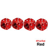 Set of four red aluminum alloy dice design tire valve caps
