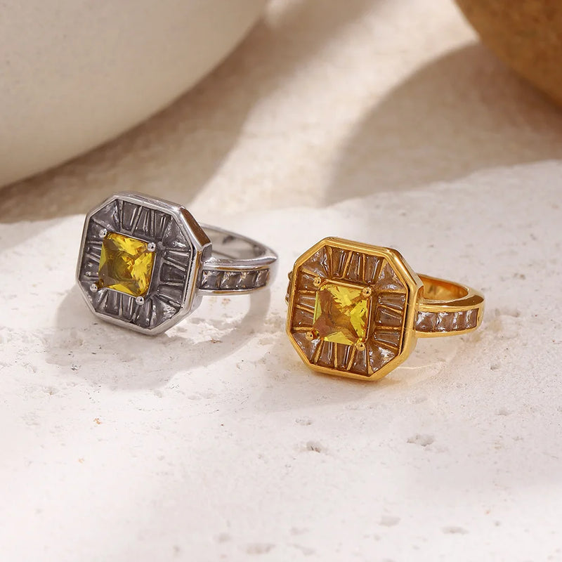 Art Deco Statement Ring with Cubic Zirconia