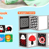 A set of high contrast baby flash cards and a mirror for learning
