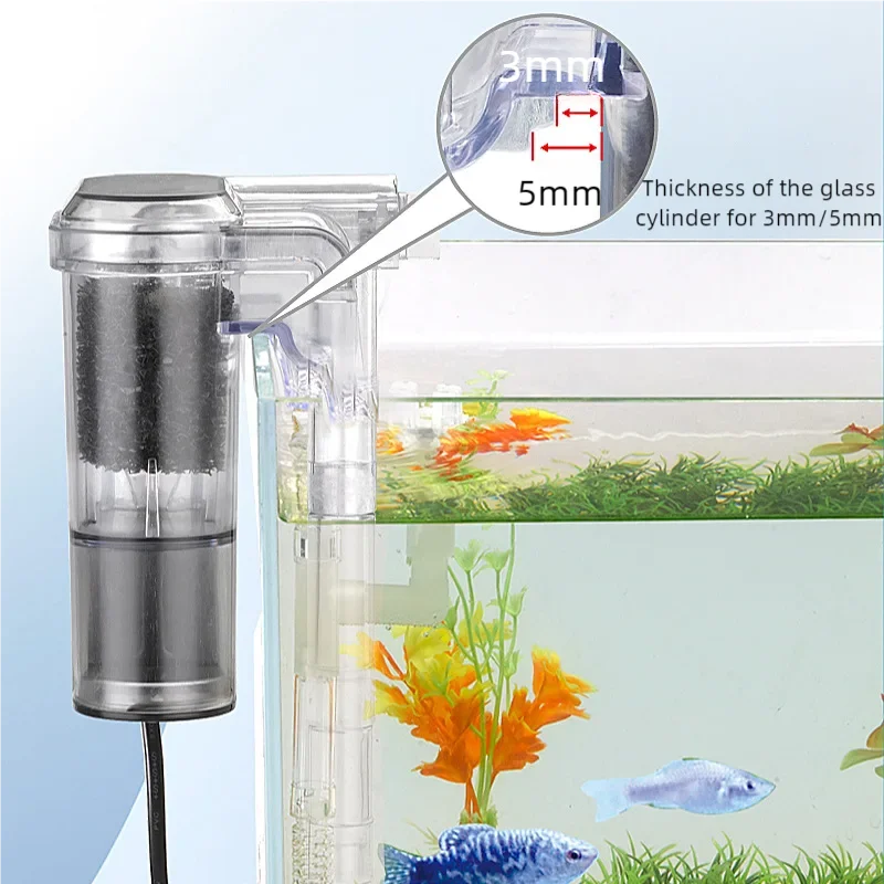 Filtro para acuario colgante alimentado por USB y de tamaño compacto