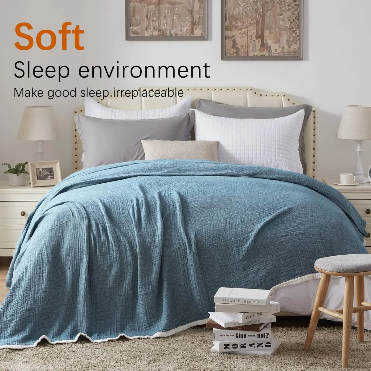 Breathable 4-Layer Cotton Muslin Blanket — Lightweight & Soft for All Seasons