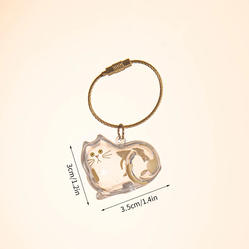 Pet Fur Memory Keychain with Cat-Shaped Capsule