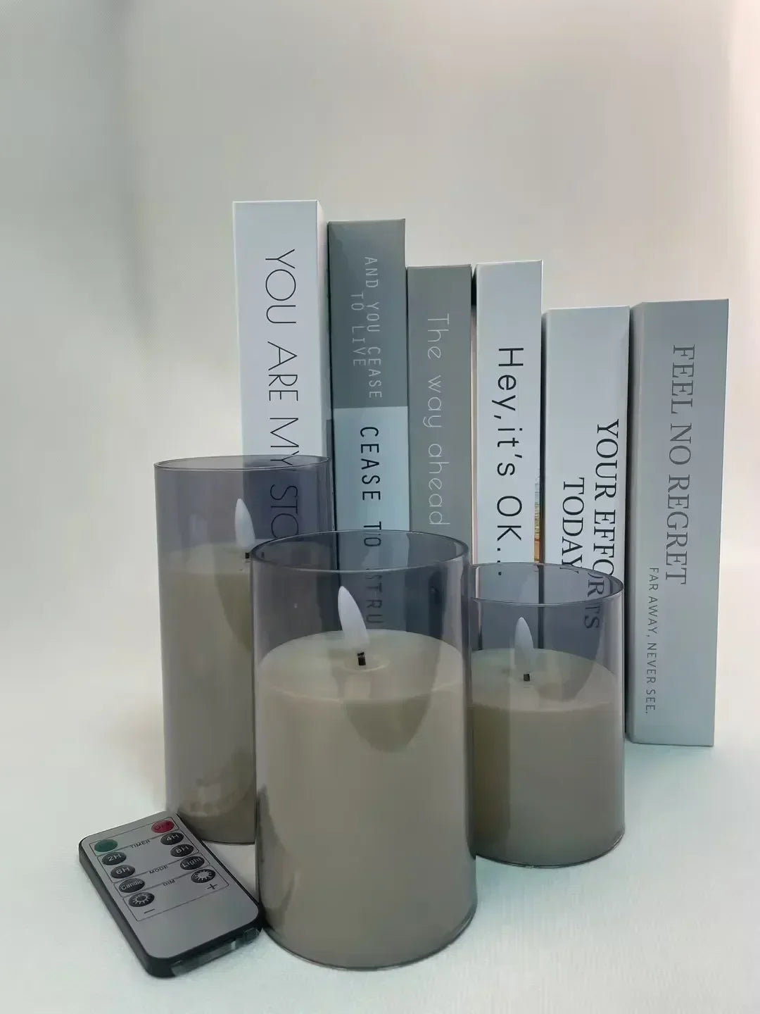 Set of 3 LED Flameless Candles with Remote and Timer