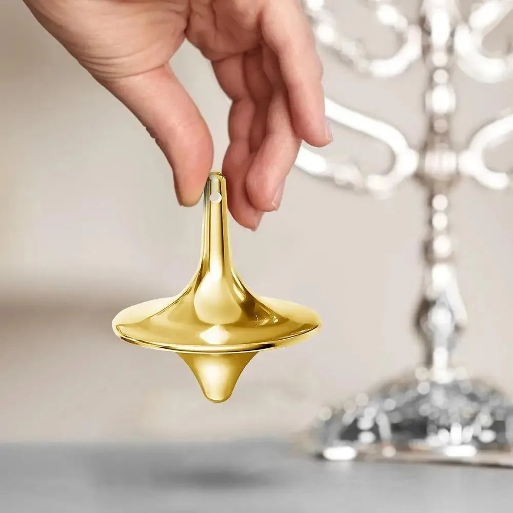 Silver Metal Fidget Spinning Top Gyroscope for Stress Relief