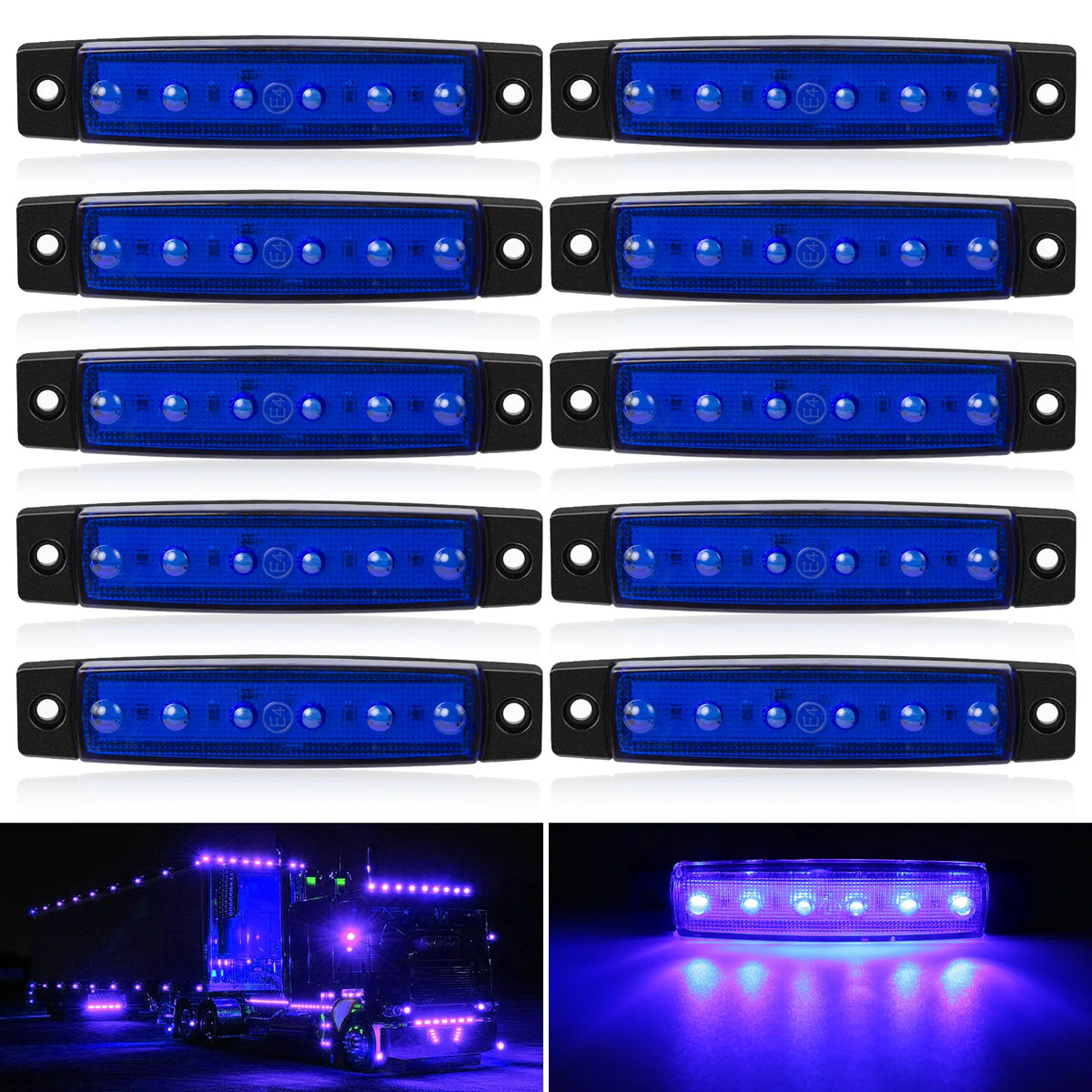 IP67 Waterproof LED Side Marker Lights (Set of 10)