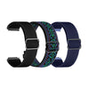 Tres bandas elásticas de colores para rastreadores de fitness, incluyendo negro, verde y azul.