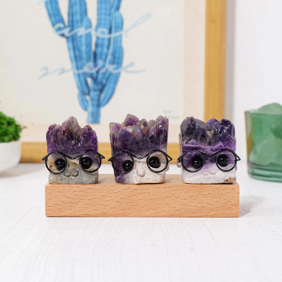 Natural Amethyst Crystal Hedgehog Desk Ornament