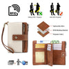 Vintage RFID-Blocking Triple-Fold Wallet with Double Zipper