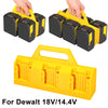 Yellow portable battery storage organizer for Dewalt 18V/14.4V power tool batteries