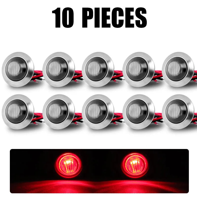 LED Side Marker Lights with Smoke Lens for Trucks, Trailers, Boats & RVs