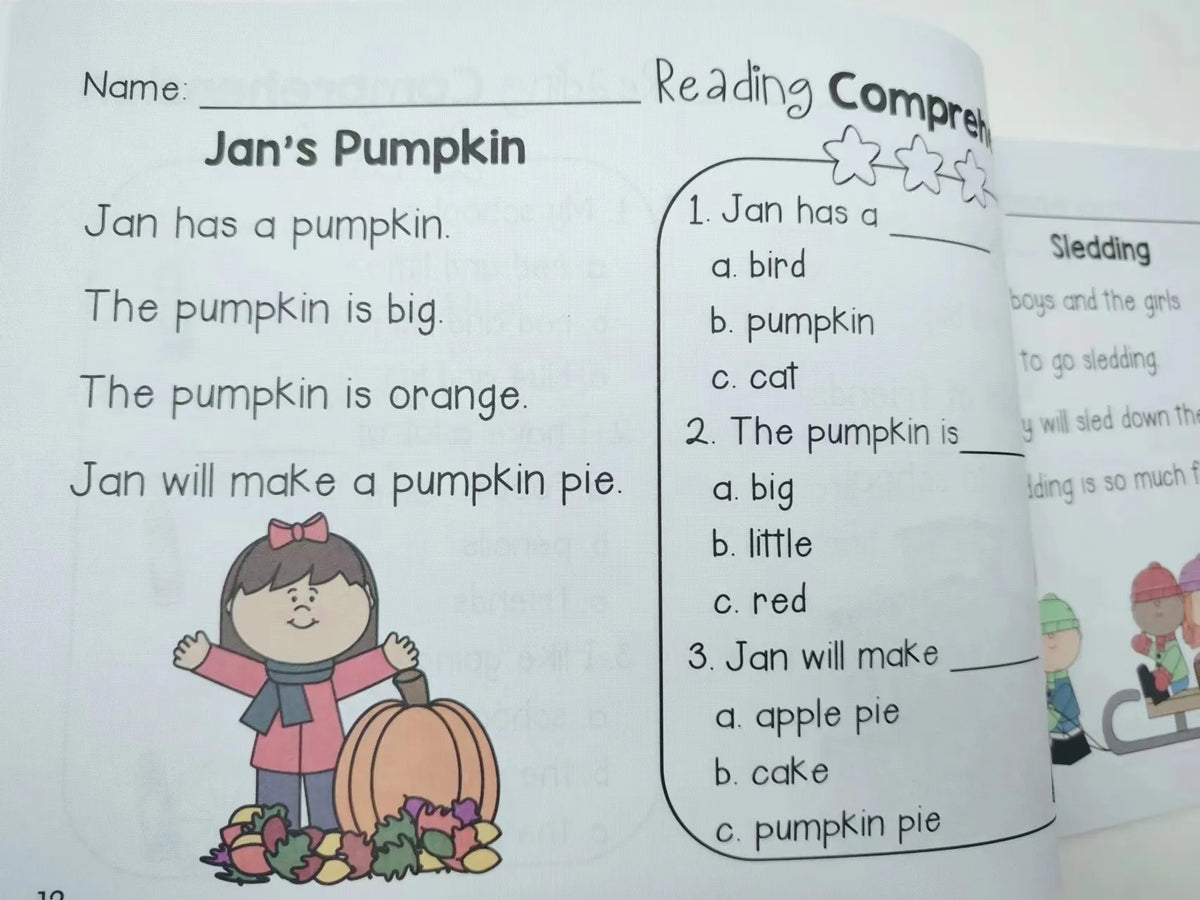 English Reading Comprehension Workbook for Kids Ages 5-8