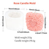 White silicone mold shaped like a rose for making pillar candles or soap