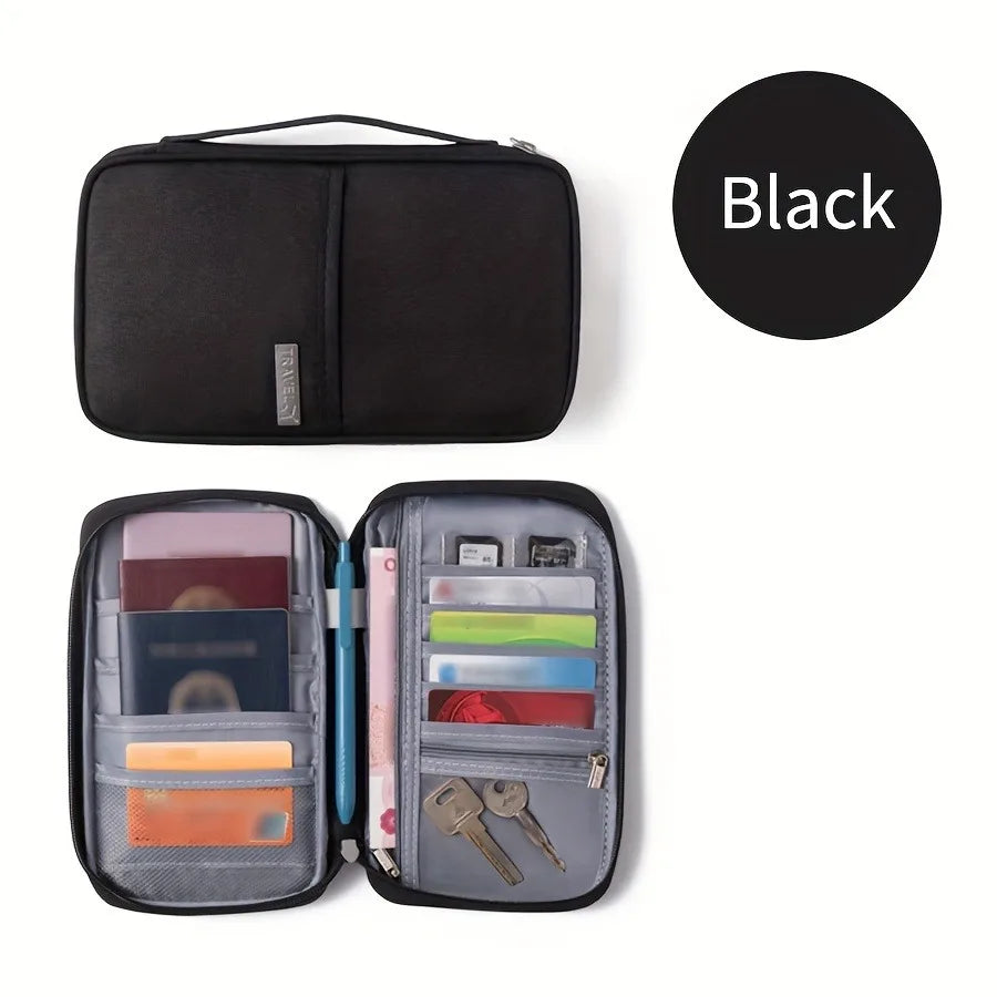Travel Passport Holder with RFID Zipper Closure