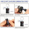 TSA-Approved 3-Digit Combination Travel Lock - Durable Zinc Alloy Luggage Lock