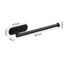 Black stainless steel wall-mounted paper towel holder with a 32.5cm bar and a 14.5cm mounting plate.