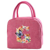 Insulated Canvas Lunch Bag with Butterfly Letter Pattern