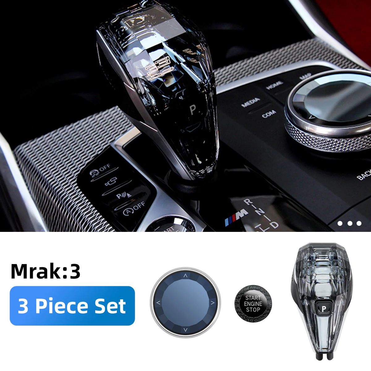 Crystal Gear Shift Knob Set for Select BMW Models