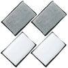 Two square microfiber scrub sponges, one gray and one white, for car detailing.
