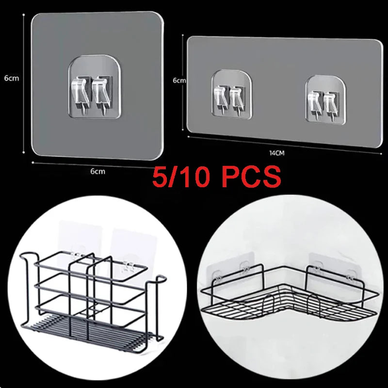 Clear Self-Adhesive Hooks (2-Pack)
