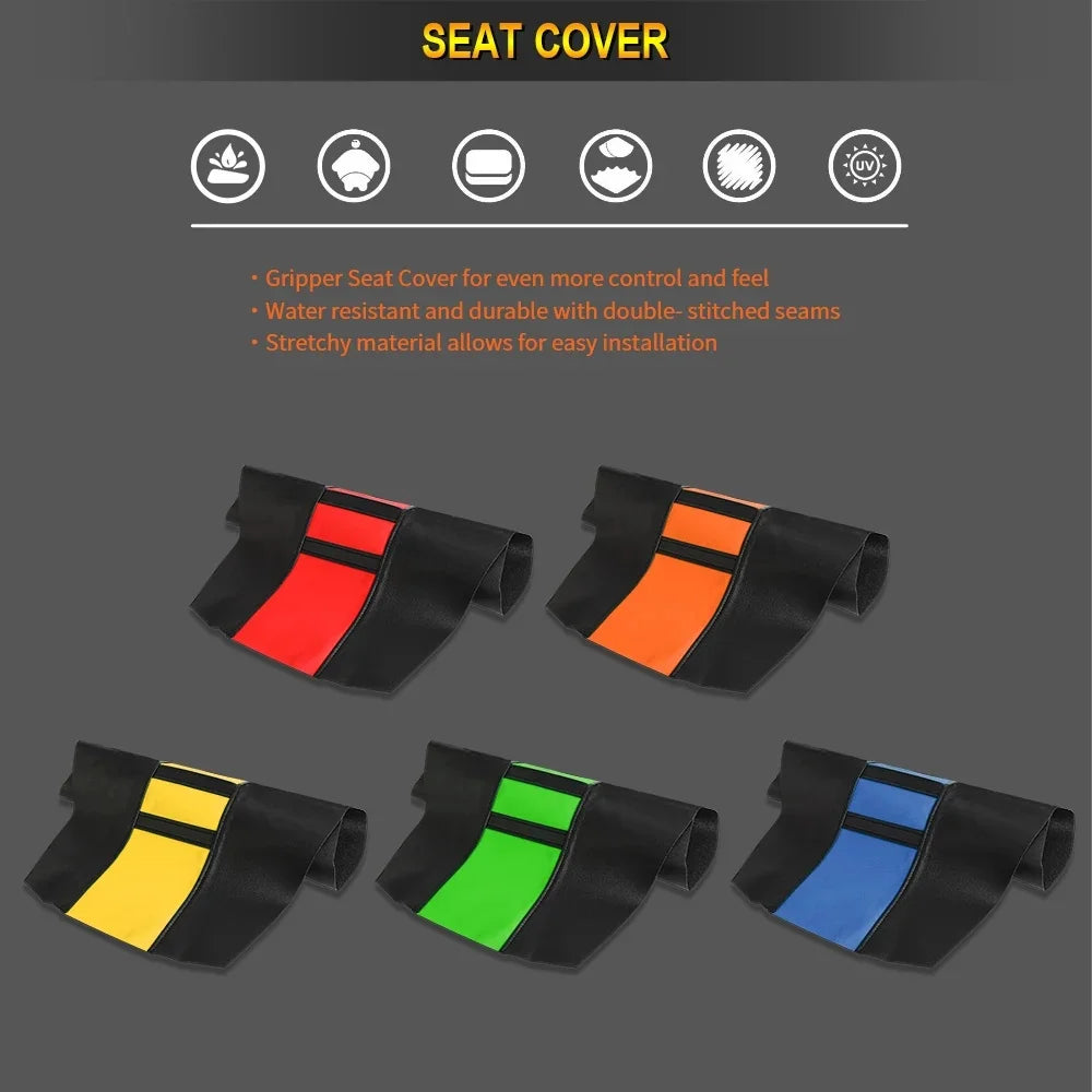 Universal Motorcycle Seat Cover – Durable Rubber Fabric with Gripper