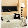 Thick Chenille Sofa Cover with Tassel Fringe — Scratch Resistant & Reversible