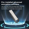 A Lexar M400 USB 3.2 flash drive is shown inside a blue shield graphic with technical encryption text.