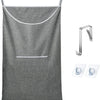 Gray extra-large hanging laundry hamper with door and wall mounts