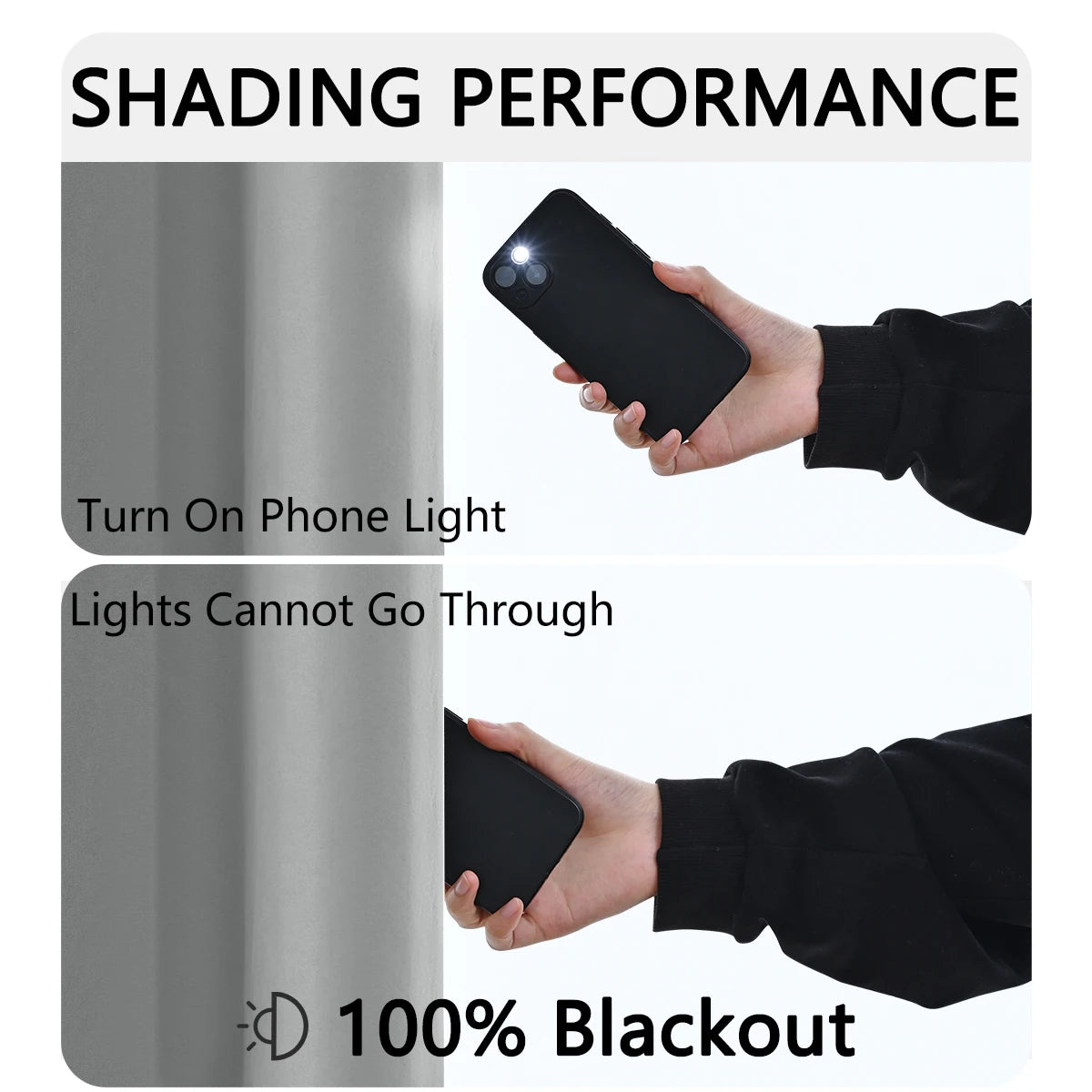 100% Blackout Solid Color Curtains for Bedroom and Living Room