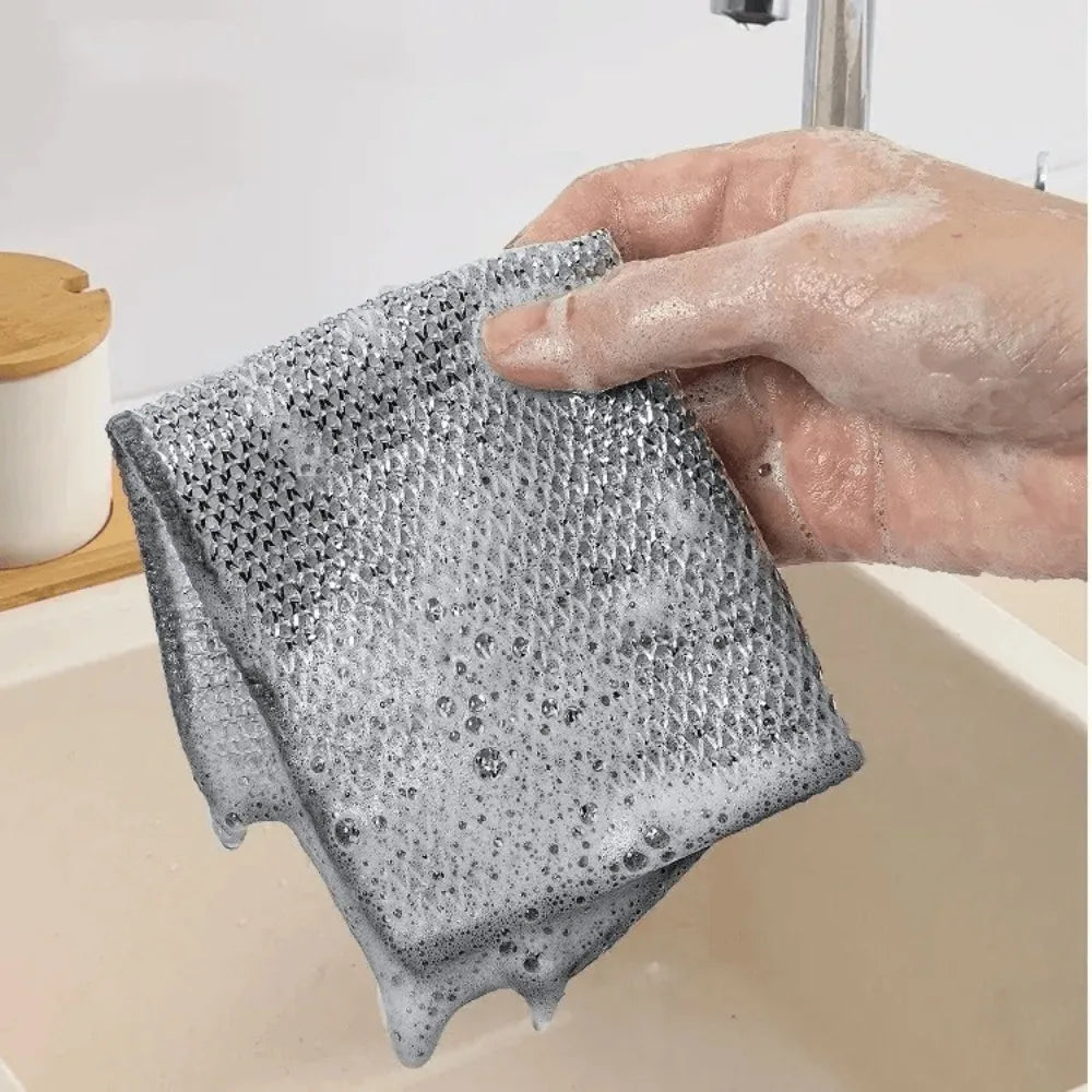 Double-Sided Steel Wire Cleaning Cloths for Kitchen