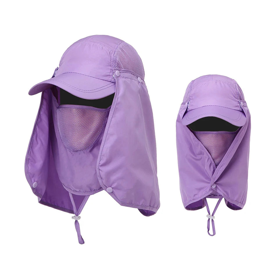 Purple UPF 50+ breathable wide brim sun hat for men and women