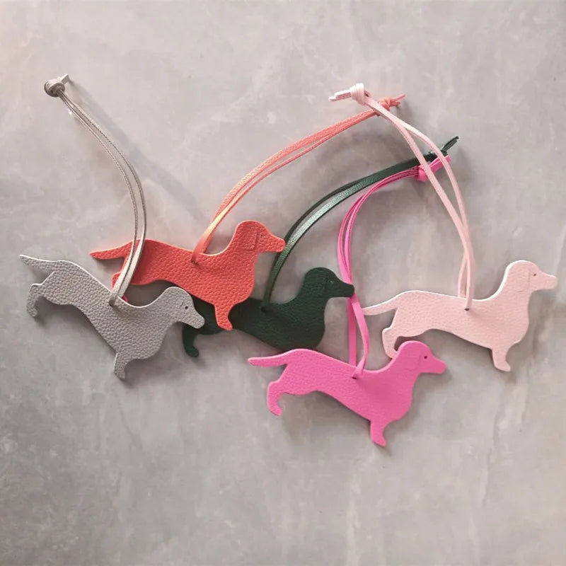 PU Leather Dachshund & Bulldog Keychain